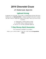 2014 Chevrolet Cruze 2LT