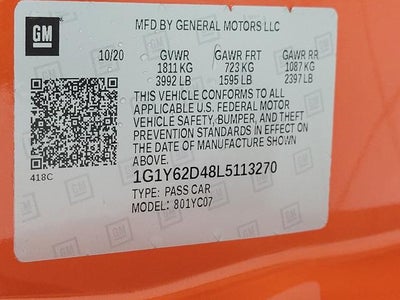 2020 Chevrolet Corvette Stingray 1LT